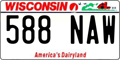 WI license plate 588NAW