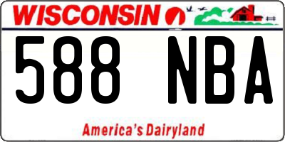 WI license plate 588NBA