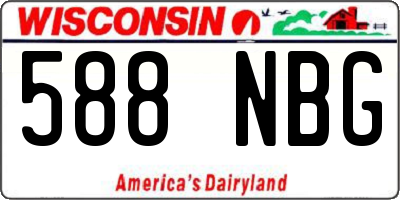 WI license plate 588NBG