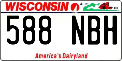 WI license plate 588NBH