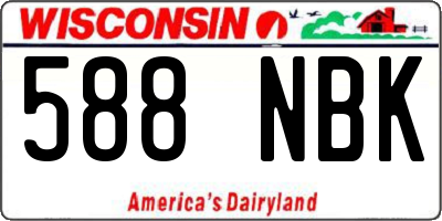 WI license plate 588NBK