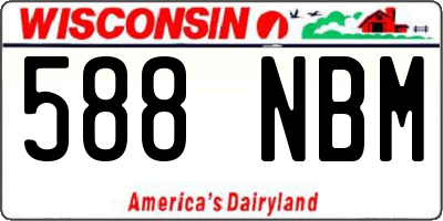 WI license plate 588NBM