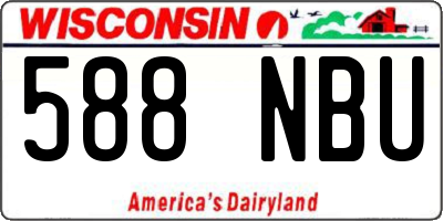 WI license plate 588NBU