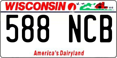 WI license plate 588NCB
