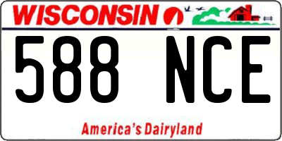 WI license plate 588NCE