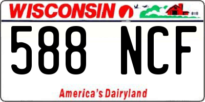 WI license plate 588NCF