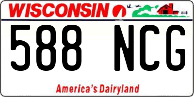 WI license plate 588NCG