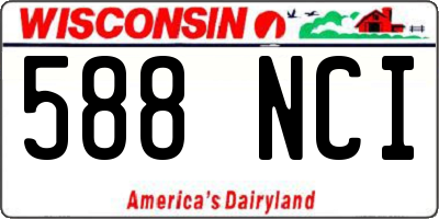 WI license plate 588NCI