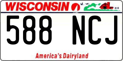 WI license plate 588NCJ