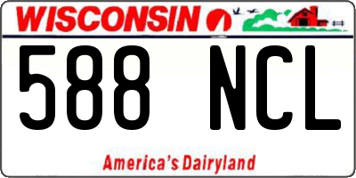 WI license plate 588NCL