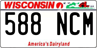 WI license plate 588NCM