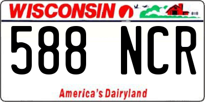 WI license plate 588NCR
