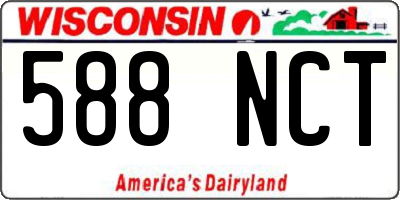 WI license plate 588NCT