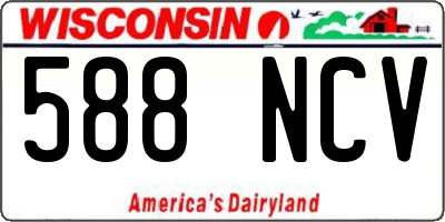 WI license plate 588NCV
