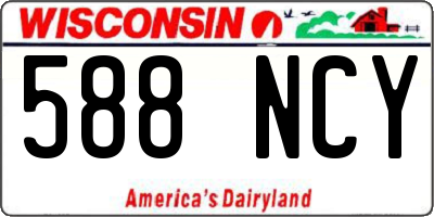 WI license plate 588NCY