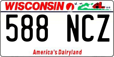 WI license plate 588NCZ
