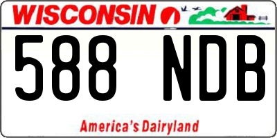 WI license plate 588NDB