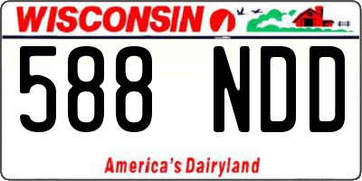 WI license plate 588NDD