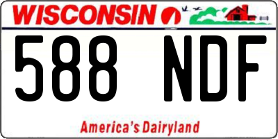 WI license plate 588NDF