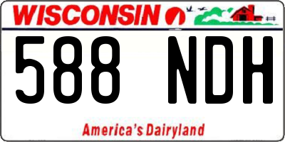 WI license plate 588NDH