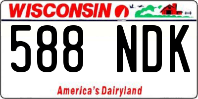 WI license plate 588NDK
