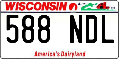 WI license plate 588NDL