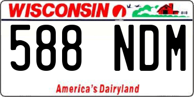 WI license plate 588NDM