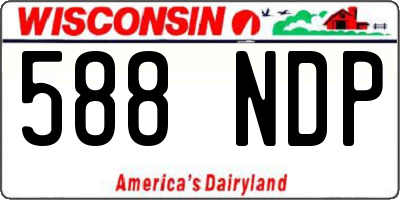 WI license plate 588NDP
