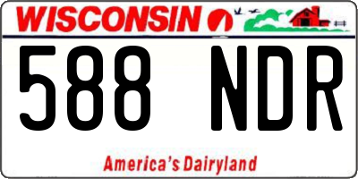 WI license plate 588NDR