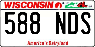 WI license plate 588NDS