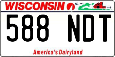 WI license plate 588NDT