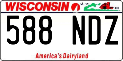 WI license plate 588NDZ