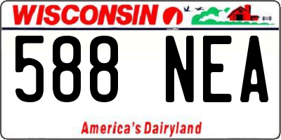 WI license plate 588NEA