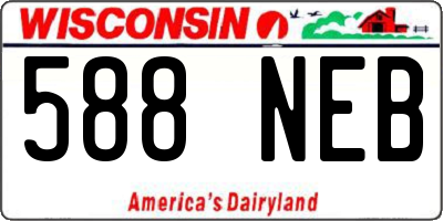 WI license plate 588NEB