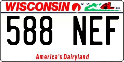 WI license plate 588NEF