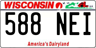 WI license plate 588NEI
