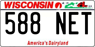 WI license plate 588NET