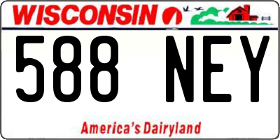 WI license plate 588NEY