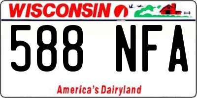 WI license plate 588NFA