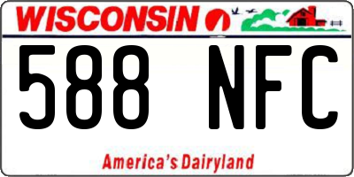 WI license plate 588NFC