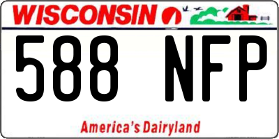 WI license plate 588NFP