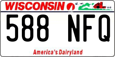 WI license plate 588NFQ