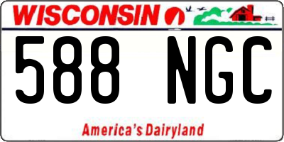 WI license plate 588NGC