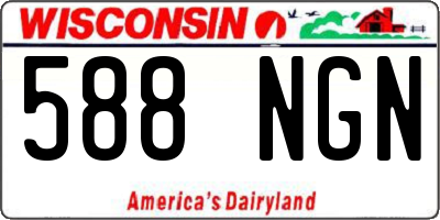 WI license plate 588NGN