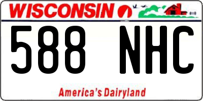 WI license plate 588NHC