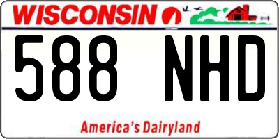WI license plate 588NHD