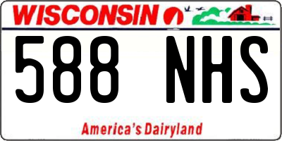 WI license plate 588NHS