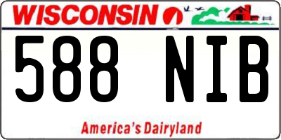 WI license plate 588NIB
