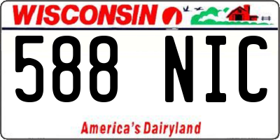WI license plate 588NIC