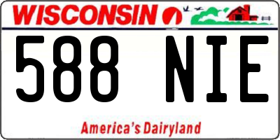 WI license plate 588NIE